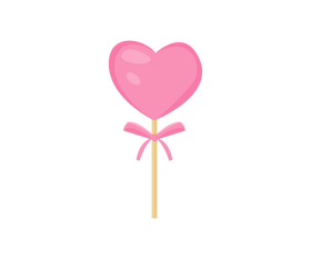 Heart on a stick cartoon clipart