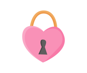 Romantic Valentine's Day pink heart lock clipart