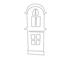 Cartoon apartment black and white clipart