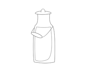 Bottle of milk black and white clipart