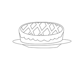 Cartoon pie black and white clipart