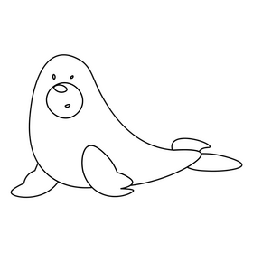 Seal black and white clipart