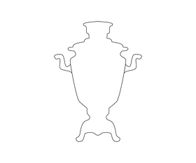 Russian samovar black and white clipart