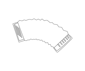 Accordion illustration black and white clipart