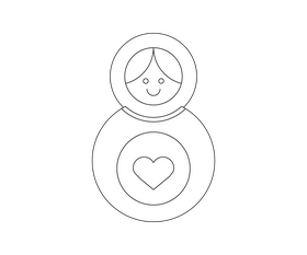 Russian matryoshka doll black and white clipart free download