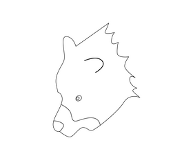 Bear head black and white clipart