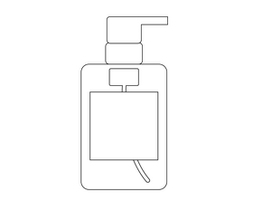 Cartoon cleansing foam black and white clipart