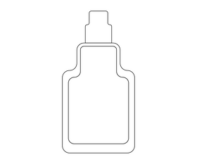 Cosmetic container black and white clipart