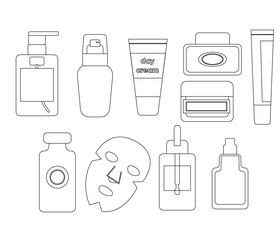 Skincare black and white vector