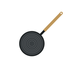 Frying pan top view drawing clipart