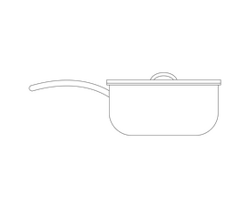 Saucepan cartoon black and white clipart