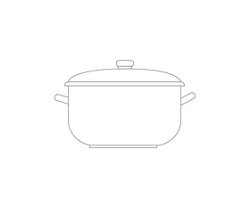 Cartoon stewpan black and white clipart