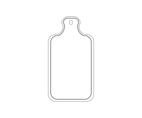 Cartoon cutting board black and white clipart