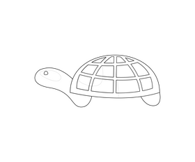 Cartoon turtle black and white clipart