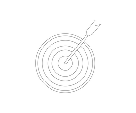 Arrow target black and white clipart