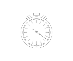 Cartoon stopwatch black and white clipart