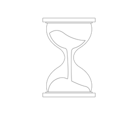 Hourglass black and white clipart