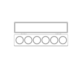 Watercolor palette drawing black and white clipart