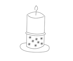 Candle black and white clipart