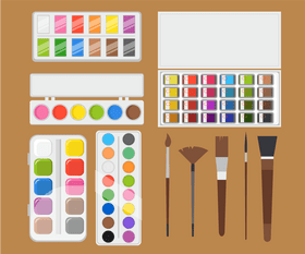 Painting watercolor tools vector