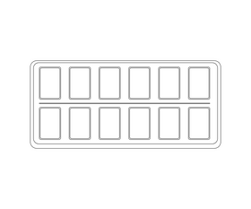 Watercolor palette black and white clipart