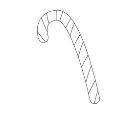 Cartoon christmas candy black and white clipart