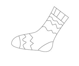 Christmas socks illustration black and white clipart vector free download