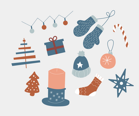 Winter elements vector