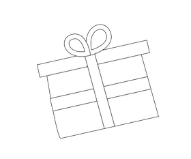 Free gift black and white clipart