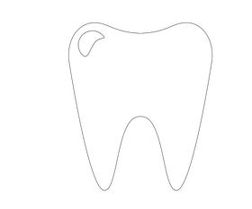 Tooth black and white clipart