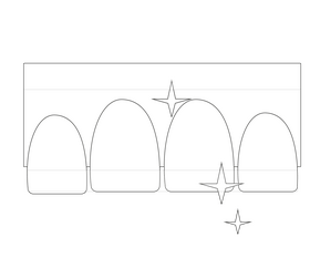 Cartoon teeth black and white clipart