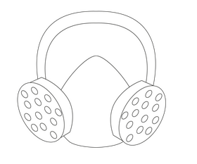 Fireman helmet black and white clipart