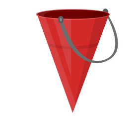 Cone shaped fire bucket clipart