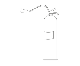 Fire extinguisher black and white clipart
