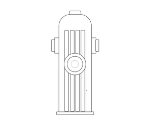 Cartoon fire hydrant black and white clipart