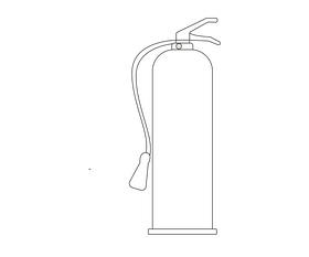 Cartoon fire extinguisher black and white clipart