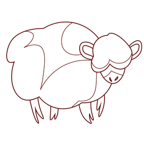 Sheep animal black and white clipart