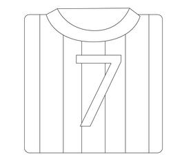 Soccer T shirt drawing black and white clipart