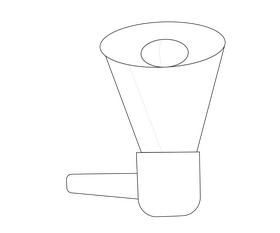 Cartoon megaphone speaker black and white clipart