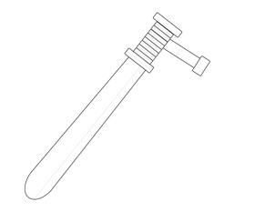 Police club weapon free black and white clipart