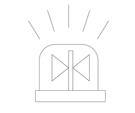 Police siren flasher black and white clipart