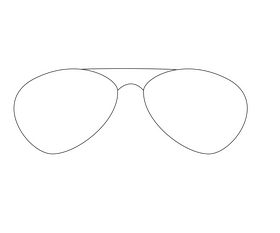 Classic sunglasses illustration black and white clipart