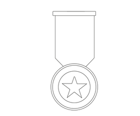 Police medal free black and white clipart
