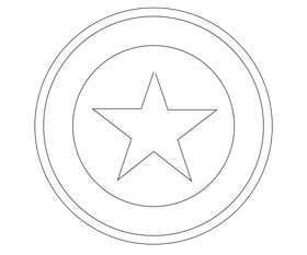 Police badge illustration black and white clipart