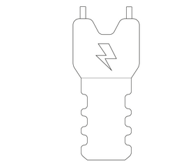 Stun gun black and white clipart