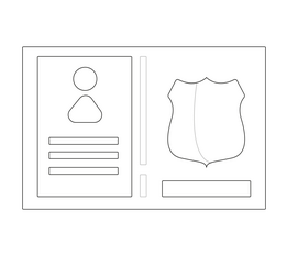 Police warrant black and white clipart