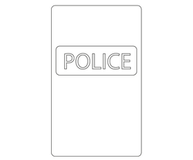 Police shield black and white clipart