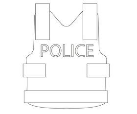 Police tactical vest black and white clipart