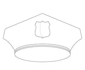 Police hat black and white clipart