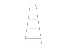 Cartoon traffic cone black and white clipart